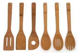 Lipper International 826 Set of 6 Bamboo Kitchen Tools, in Mesh Bag Kitchen & Dining