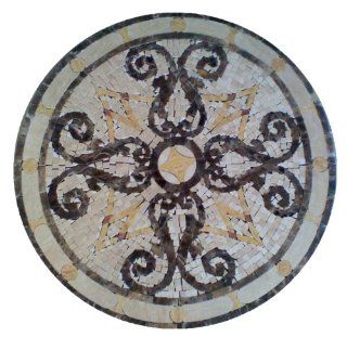 Tile Floor Medallion Marble Mosaic Mini Mosaic Design 42"    