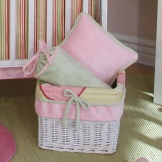 Brandee Danielle Bubbles Pink Wicker Basket   Nursery Decor