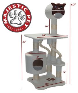 Majestic Pet Products 26 in. Bungalow Sherpa Cat Tree   Cat Trees