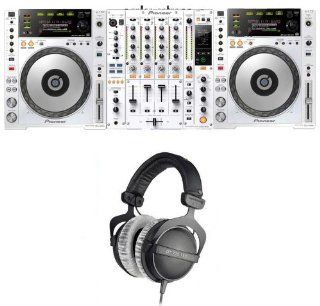 Pioneer DJM850W w/ Pair of CDJ850W's & Beyerdynamic DT770 Pro Headphones Bundle Musical Instruments