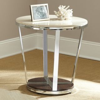 Steve Silver Bosco Round Faux Marble End Table   End Tables