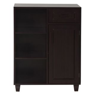 Elegant Home Catalina Espresso Floor Cabinet with One Door, One Drawer and Three Shelves   Floor Cabinets & Racks