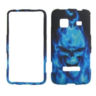 Blue Fire Skull Samsung Galaxy Precedent Sch m828c Straight Talk Phone Cover Cell Phones & Accessories