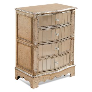 Bexhill Distressed Silver Mirrored 4 Drawer Chest   Decorative Chests