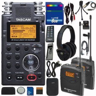 Tascam DR 100 MKii Portable Digital DSLR Recording Package   Sennheiser EW112PG3 A Wireless Microphone, Audio Technic Musical Instruments