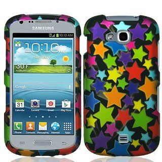Rainbow Star Hard Cover Case for Samsung Galaxy Axiom SCH R830 Cell Phones & Accessories