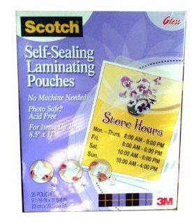 Scotch Self Laminating Sheets Letter Size LS854 25G, 9 1/16 Inches x 11 5/8 Inches, 25 Sheets  Laminating Supplies 