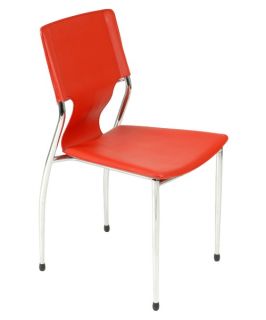 Euro Style Terry Stackable Dining Chairs   Set of 4   Red   Dining Chairs