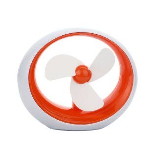 Orange Soft Blades Usb Small Cooling Fan With Smooth Circular Design Usb Or Battery Powered Personal Desk Fan Computers & Accessories