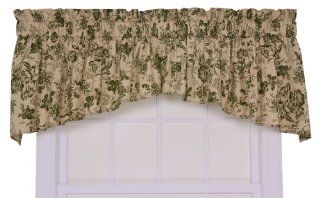 Ellis Curtain Palmer Floral Toile Crescent Valance Window Curtain, Green Cereal Bowls Kitchen & Dining
