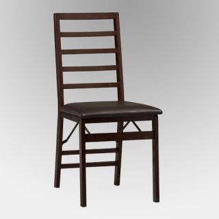 Linon Turner Ladder Back Folding Dining Chair   Set of 2   Dining Chairs