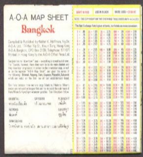 A O A Street Map of Bangkok Thailand ca 1970 Entertainment Collectibles