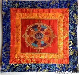Large Silk Bell and Dorje Mat with Wheel of Dharma Pattern  Other Products  