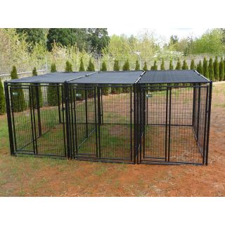 AKC 5 x 10 x 6 ft. Premium Heavy Duty Dog Kennel   3 Run with Common Walls   Dog Kennels