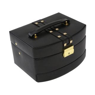 Bey Berk Leather with Studs 3 Level Travel Jewelry Box   Womens Jewelry Boxes
