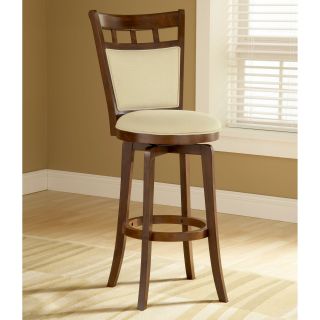 Hillsdale Jefferson 24 in. Swivel Counter Stool   Brown Cherry   Bar Stools