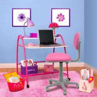 Calico Designs Arc Center Desk and Chair Set   Pink   High School Desks