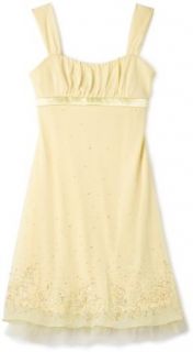 Ruby Rox Girls 7 16 Emma Caviar Beaded Dress,Yellow,XL (16) Clothing