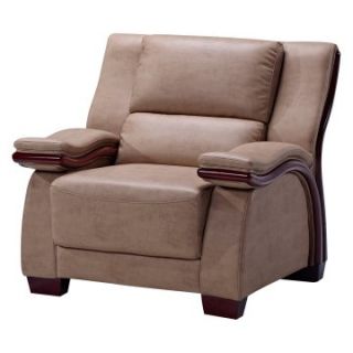 Global Furniture UA1411 Leather Chair   Montana Buckskin   Leather Club Chairs