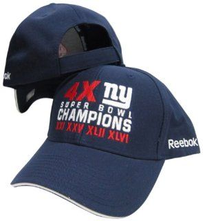 New York Giants Blue 4X Super Bowl Champions Slouch Adjustable Velcro Cap / Hat  Sports Fan Baseball Caps  Sports & Outdoors