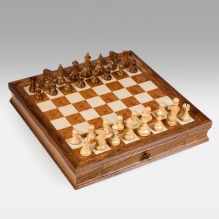 Traditional Wooden Chess Set w/ Storage Drawers   Chess Sets