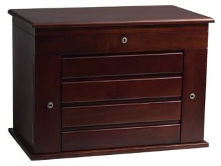 Aria Mahogany Jewelry Chest with Anti Tarnish Lining   19W x 12.5H in.   Womens Jewelry Boxes
