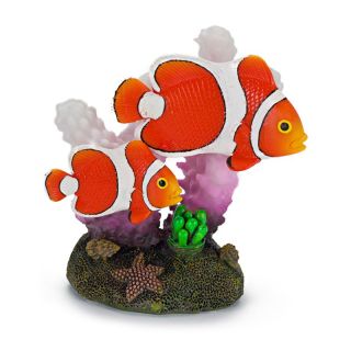 Penn Plax 3 in. Clown Fish and Coral Aquarium Decor   Aquarium Plants & Decorations