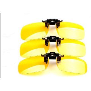 THG Lightweight Scratch Resistant Yellow UV400 Sunglasses Clip On Car Motorcycle Fisherman Polarized Anti glare Glasses  Hunting Safety Glasses  Sports & Outdoors