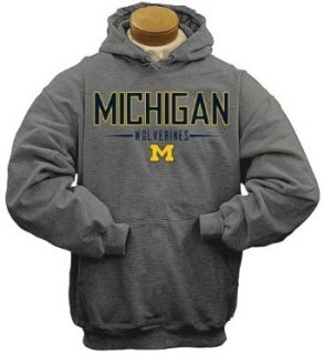 Michigan Hoodie with Screen Print Logo (Medium)  Athletic Sweatshirts  Clothing