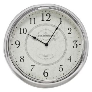 Hopewell Shiny Nickel Metal 24 in. Oversized Clock   Wall Clocks