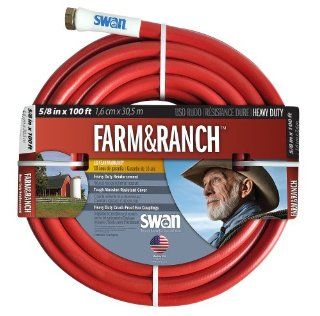 Swan Farm and Ranch Hose SNFR58100 Professional 5/8 Inch by 100 Foot Red Garden Hose  Patio, Lawn & Garden