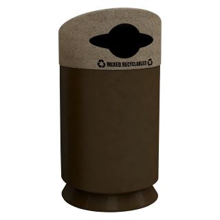Commercial Zone Galaxy Collection Mixed Recycling Trash Can   Brown   Recycling Bins