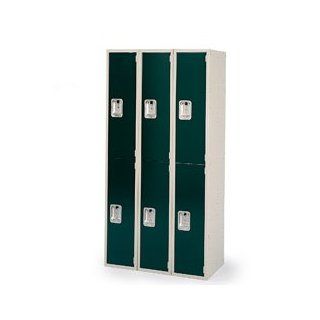LYON High Design Series 2 Tier Locker   12x18x36" Openings   3 Lockers Wide   Wedgewood blue   Wedgewood blue   Storage Lockers  