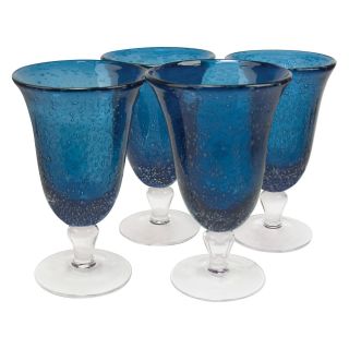 Artland Inc. Iris Slate Blue Ice Tea Glasses   Set of 4   Stemware