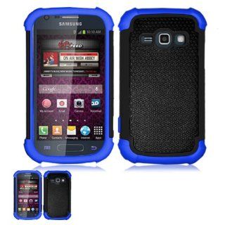 Samsung Galaxy Prevail 2 M840 / Galaxy Ring Black And Blue Hardcore Shield Case Cell Phones & Accessories
