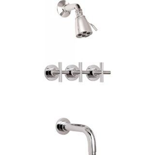 California Faucets Three Valve Tub & Shower Set 6503 PEW Pewter   Tub And Shower Faucets  