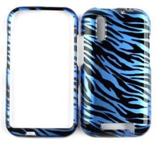 Motorola DROID BIONIC XT865 Transparent Design, Blue Zebra Print Hard Case/Cover/Faceplate/Snap On/Housing/Protector Cell Phones & Accessories