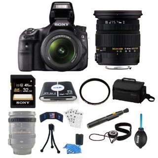 Sony a58 SLT A58K SLTA58K DSLR Camera and 18 55mm Lens Bundle with Sigma 17 50MM F2.8 EX DC OS HSM Zoom Lens for Sony Alpha + Sony 32GB Memory Card + Tiffen 77mm UV Protection Filter + Sony Large Case + Accessories  Slr Digital Cameras  Camera & Phot