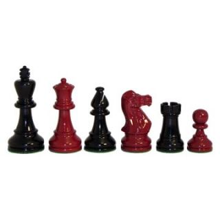 Black and Red Lacquered Boxwood Double Weighted Chess Pieces   Chess Pieces