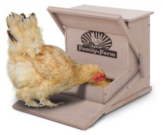 Precision Wood Treadle Chicken Feeder   Chicken Coop Accessories