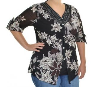 Appointments Women's Plus Size Layered Sheer Blouse