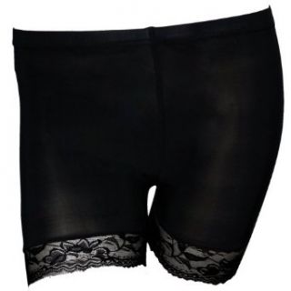 Refreshing Lace Edge Silky Safety Shorts   Black Apparel Half Slips