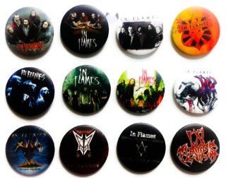 In Flames Awesome Quality Lot of 12 New Pins Pinbacks Buttons Badge 1.25 Inch   Novelty Buttons And Pins