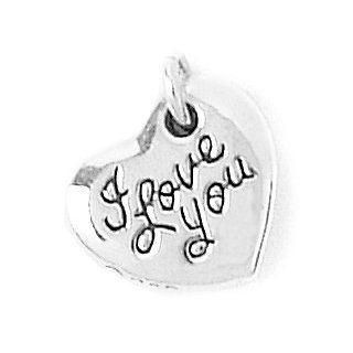 Bob Siemon Sterling Silver "I Love You" Charm Clasp Style Charms Jewelry