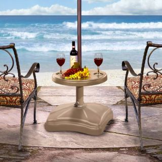 Rolling Umbrella Base with Table Accessory   Patio Umbrella Stands