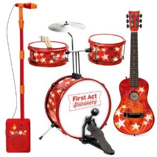 First Act Kid's Band Bundle  Includes Drum Set, Guitar, Mic & Amp Musical Instruments