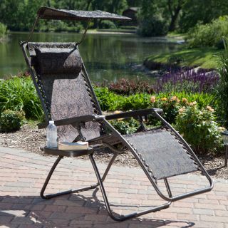 Newton's Brown Jacquard Gravity Free Recliner   Outdoor Chaise Lounges