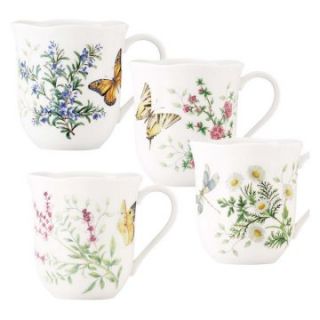 Lenox Butterfly Meadow Herbs Mug   Set of 4   Coffee Mugs