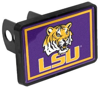 Louisiana State University Fightin Tigers LSU"Domed " Emblem Plastic Trailer Hitch Cover Universal Size Fits 1 1/4 or 2 Inch Auto Car Truck Receiver with NCAA College Sports Logo  Sports Fan Trailer Hitch Covers  Sports & Outdoors